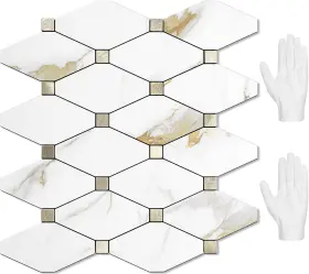 Direct 313044998937 10 Sheets Peel And Stick Backsplash Calacatta Golden On Aluminum Composit