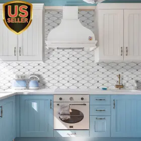Direct 705353865282 10 Sheets Peel And Stick Dolomite Mosaic Tile White Marble Look Pvc Mixed Me