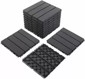 2787-27p-r Domi Outdoor Living Pre-owned Patio Deck Tiles Four Slat Plastic Flooring 27pcs One Pack Grey 2787-27p-r Domi Outdoor Living Pre-owned Patio Deck Tiles Four Slat Plastic Flooring 27pcs One Pack Grey