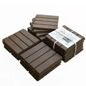 Pl2787-1-27p-r Domi Outdoor Living Pre-owned Patio Deck Tiles Four Slat Plastic Flooring 27pcs One Pack Brown Pl2787-1-27p-r Domi Outdoor Living Pre-owned Patio Deck Tiles Four Slat Plastic Flooring 27pcs One Pack Brown