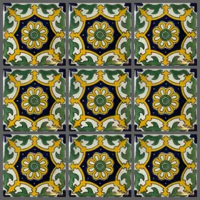 Drt Talavera 880900291438 Ceramic Mexican Tile 4x4 9 Pieces Not Stickers A1 Export Quality -e