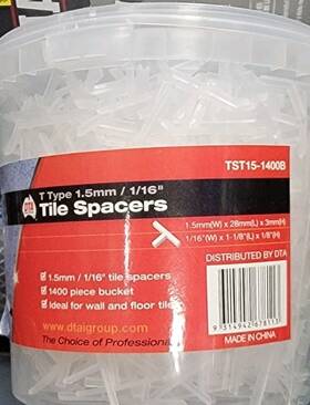 Dta 314942678113 About 1400 Pcs Tile Plastic Y Type Spacers Tiling Tools 1.5mm 1/16 Inch White