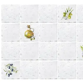 Dundee Deco 082056664399 3d Falkirk Retro Iii 36 Inch X 24 Green Yellow Faux Tile Pvc Decorative Wall