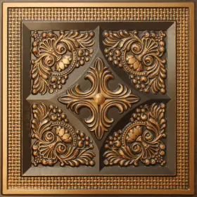 Dundee Deco 726449800420 Rustic Floral Antique Gold Glue Up Or Lay In