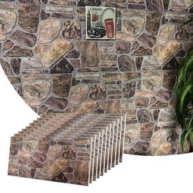 Dundee Deco Ufazsm08-10 3d Wall Panels Cladding Shades Of Brown Grey Stone Look Pa