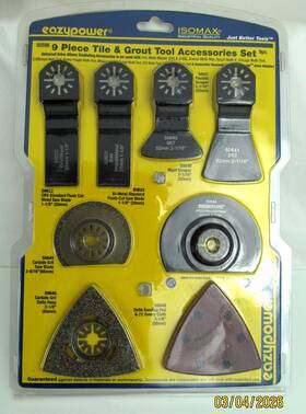 Eazypower 083771505967 Tile And Grout Oscillating Tool Accessories Set #50596 Isomax 9 Piece