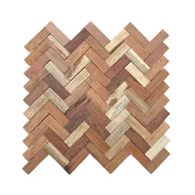 Wpw12x12hemena Ekena Millwork 192770956936 Herringbone Boat Wood Mosaic Wall Tile 11 7/8 Inch W X H