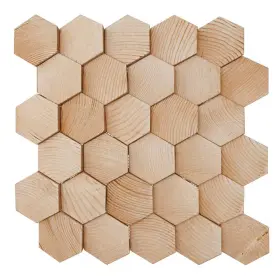 Ekena Millwork 313107060014 11-7/8 Inch W X H X-1/2 P Small Honeycomb Wood Mosaic Wall Tile