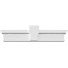 Ekena Millwork 5355280 Endurathane Traditional Crosshead With Deco Keystone 39 Inch Bottom Width X 42 7/8