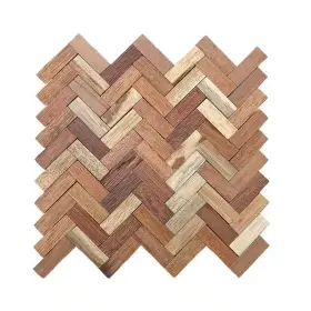 Ekena Millwork 711181814491 11-7/8 Inch X 1/2 Herringbone Boat Wood Mosaic Wall Tile Natural