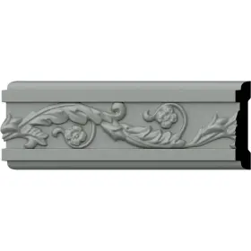 Ekena Millwork 849014000701 3 3/8 Inch H X 3/4 P 94 1/2 L 8 Repeat Medway Running Floral Chair Rail