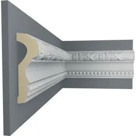 Ekena Millwork 849014006239 4 Inch H X 1 1/8 P 94 1/2 L Dublin Leaves Chair Rail