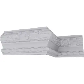 Mld05x01du Ekena Millwork 849014006550 Dublin Leaves Chair Rail 5 Inch H X 1 5/8 P 94 1/2 L White