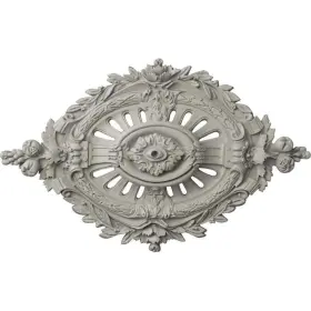 Cm35x22anpcf Ekena Millwork Ceiling Medallion 35.875 Inch W Polyurethane Finished Pot Of Cream