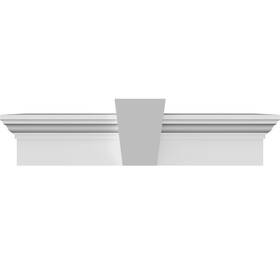 Ekena Millwork Crh06x52kf Endurathane Traditional Crosshead With Flat Keystone 52 Inch Bottom Width X 55 1/2