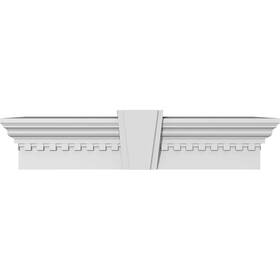 Ekena Millwork Crh09x38ka-de Endurathane Traditional Crosshead With Deco Keystone And Dentil Trim 38 Inch Bottom Widt