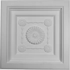 Ct24x24lo Ekena Millwork Logan Ceiling Tile 2-7/8 Inch X 24 Polyurethane Primed White
