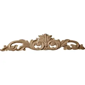 Onl36x06x01lflw Ekena Millwork 1 Inch X 36-1/2 6-1/4 Lindenwood Large Green Leaf Center With Scrolls