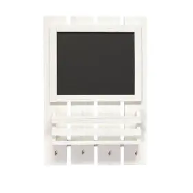 Hg1023-wwh Elegant Designs Chalkboard Sign With Key Holder Hooks And Mail