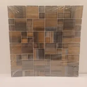 0245414 Elida New Ceramica Glass Wall Tile Sheet Brown Brush Strokes - A