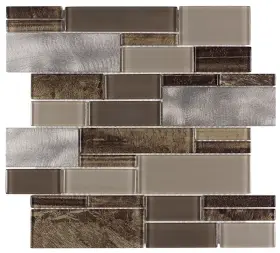 Lw0319400 Elida Ceramica 12x12 Multi-finish Glass/metal Linear Mosaic Wall Tile 50 Ct New Lw0319400 Elida Ceramica 12x12 Multi-finish Glass/metal Linear Mosaic Wall Tile 50 Ct New