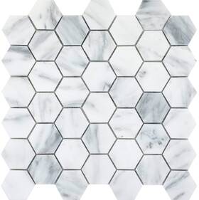 Emser Tile M05wintfr1212mhx M05wint1212mhx Marble - 12 Inch X Hexagon Wall Winter Frost