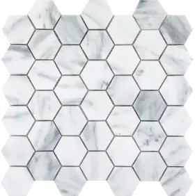 M05wintfr1212mhx Emser Tile M05wint1212mhx Marble - 12 Inch X Hexagon Wall Winter Frost