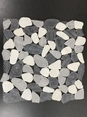 M18veneit1212mf Emser Tile Venetian Pebbles Mosaic - Textured Stone Look