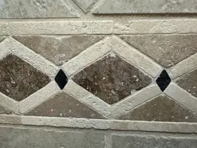 T03artmc0412li Emser Tile Travertine Artic Mosaic Border Accent Mocha 4.25 Inch X13.75 Tumbled 10 Pc New