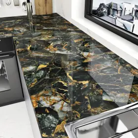 Eppkily 783798670753 Glossy Black Gold Marble Contact Paper Peel And Stick For Countertops M Eppkily 783798670753 Glossy Black Gold Marble Contact Paper Peel And Stick For Countertops M