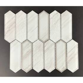 Es Stone 617395141494 6 X 2 Long Hexagon Glass Wall Mosaic Tiles