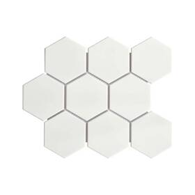 Es Stone 617395142552 Porcelain Mosaic Tiles - White 4 Inch Hexagon