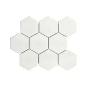 Es Stone 617395142552 Porcelain Mosaic Tiles - White 4 Inch Hexagon
