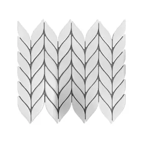 Es Stone 617395142651 Porcelain Mosaic Tiles - White Petal Matte Wall &