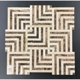 Es Stone 617395143061 Groutless Square Basketweave Marble Mosaic Tiles