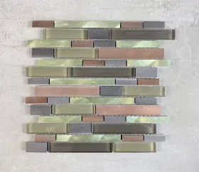 Fb8-10 Es Stone 10 - Pieces Of Modern Glass And Metal Mosaic Tile Backsplash Fb8-10 Es Stone 10 - Pieces Of Modern Glass And Metal Mosaic Tile Backsplash