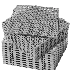 Evancent 747301283434 12 Inch X Drainage Interlocking Floor Tiles Pack Non-slip Pool Deck Dra