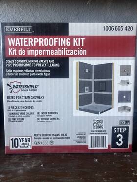 Everbilt 1006605420 Waterproof Shower System Underlayment Kit 12-piece For Steam