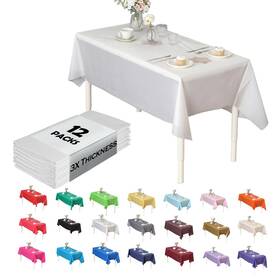 Evershine 794168574014 12-pack Heavy Duty Plastic Table Covers Tablecloth Reusable Rec