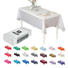 Evershine 794168574014 12-pack Heavy Duty Plastic Table Covers Tablecloth Reusable Rec