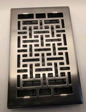 Ajh612-nkl Evotech 6ftftx 12ftft Brushed Nickel Oriental Style Floor Register Vent Plastic Deco Grille