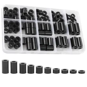 0052 Exqutoo Black Abs Round Washers Id 6.2mm Od 11mm 3mm 4mm 5mm 6mm Black/6.2mm