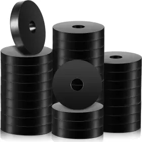 Fm-220714-gg Fabbay 40 Pcs 1 1/2 Od X 3/8 Id 1/4 Inch Thickness Rubber Spacer 1.5 Inches Black