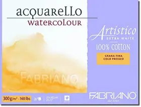 00312330 Fabriano Artistico 140 Lb. Cold Press 20 Sheet Block 9x12 Inch - Extra White