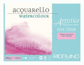 Fabriano 30002330 Artistico 140 Lb. Hot Press 20 Sheet Block 9x12 Inch - Traditional White