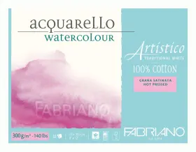 30002330 Fabriano Artistico 140 Lb. Hot Press 20 Sheet Block 9x12 Inch - Traditional White