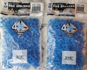 223764 Fabrique 2 Packs Of Tavy 3/16 Inch Blue Tile Spacers 200 Total Units 1 Bag 90 Tiles