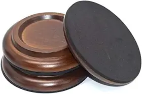 Nue-pianocc-3-brown Famefame 3 Pack Hardwood Piano Caster Cups Floor Protector Solid For Brown
