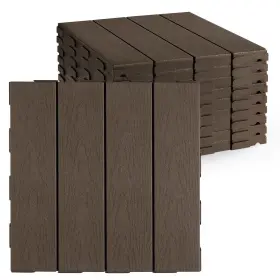 Suliao-1212 Famobay Plastic Interlocking Deck Tiles Wood-like Grain Waterproof Outdoor Flooring A