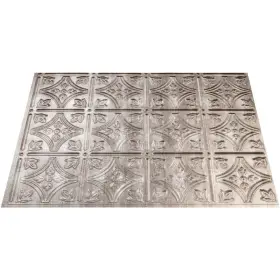 D60-21 Fasade 18 Inch X 24 Thermoplastic Backsplash Panel Hatch Silver Traditional